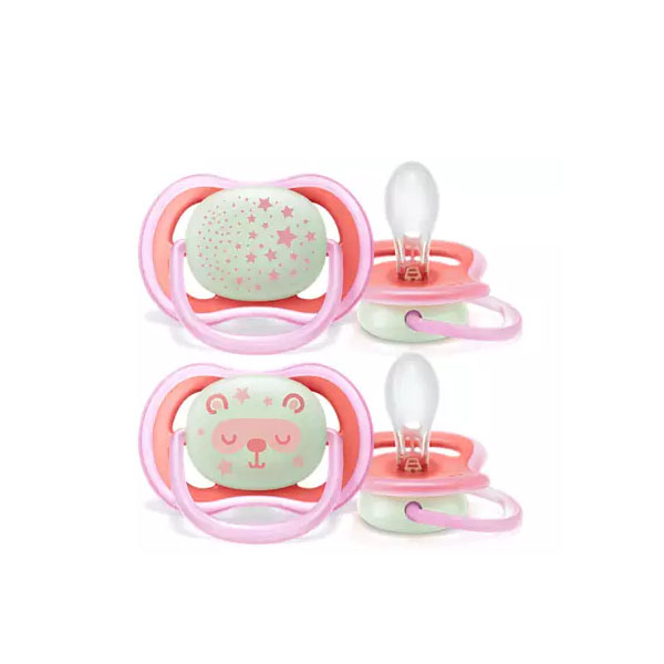 Avent Sucette Ultra Air Night 6-18M 2Pcs Scf376/20