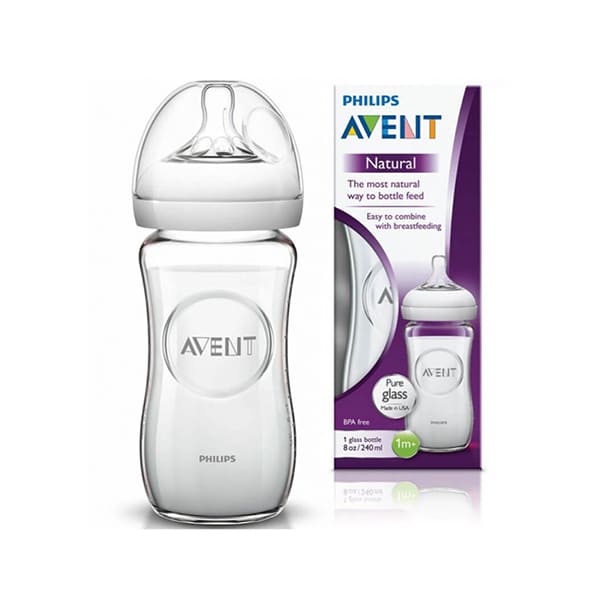 Avent Biberon Natural En Verre 240Ml 1M+ Scf053/17